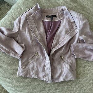 White House Black Market Light Lavender Linen-Blend Blazer size 2